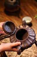 《合菱》宜兴紫砂壶高级工艺美术师手工多年80目紫泥合菱泡茶壶茶具