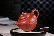 《如意祥龙》宜兴纯高级工艺美术师全手工红皮龙紫砂壶宫灯茶具
