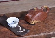 《金钱豹》宜兴紫砂壶葛军全手工原矿紫泥