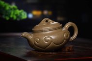 《仿古如意》宜兴紫砂壶茶壶仿古如意茶具全手工顶级蟹壳青