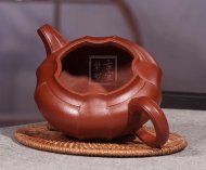 《菱意》宜兴紫砂壶高级工艺美术师手工贵妃红朱泥大彬六方