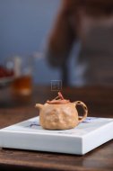 《灵芝供春》宜兴紫砂壶民间艺人全手工段泥粉饰朱泥浆供春泡茶壶茶具