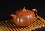 《南瓜壶》宜兴紫砂壶高级工艺美术师手工朱泥功夫泡茶壶具套装南瓜