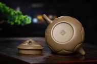 《仿古如意》宜兴紫砂壶茶壶仿古如意茶具全手工顶级蟹壳青