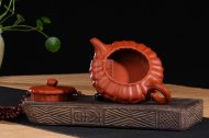 《扁合菱》宜兴朱泥紫砂壶全纯手工茗家合菱紫砂茶壶