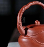 《佛肚竹提梁》宜兴紫砂壶套装家用工艺美术师沈洪斌手工降坡泥名家功夫茶壶茶具