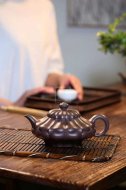 《合菱》宜兴紫砂壶高级工艺美术师手工多年80目紫泥合菱泡茶壶茶具