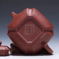 《抽角四方》宜兴底槽青工艺美术师手工紫砂壶茶具四方