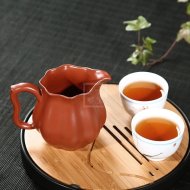 《菱花公道杯2》宜兴紫砂壶手工泡茶壶茶具大红袍
