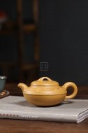 《线圆》宜兴紫砂壶高级工艺美术师手工刻绘茶壶茶具黄金段泥线圆