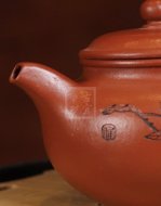 《仿古》宜兴方把全手工紫砂壶朱泥