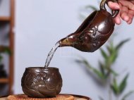 《柴烧分茶器主人杯》宜兴本山段泥（柴烧）紫砂壶纯手工茶壶茶具