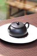 《小圆珠》宜兴工艺美术师全手工黑朱泥圆珠紫砂壶茶具