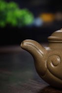 《仿古如意》宜兴紫砂壶茶壶仿古如意茶具全手工顶级蟹壳青