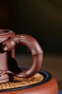 《三友》宜兴紫砂壶工艺美术师手工紫泥竹段壶茶具泡茶壶