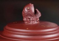 《鱼跃龙门》宜兴紫砂壶高级工艺美术师手工礼品茶具底槽青