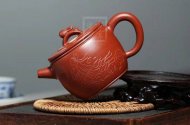 《玉兔追月》宜兴紫砂壶实力派名家纯手工大红袍汉瓦大泡茶壶
