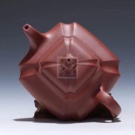 《抽角四方》宜兴底槽青工艺美术师手工紫砂壶茶具四方