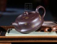 《平湖秋月（描金款）》宜兴紫砂壶手工工艺美术师大师收藏级茶壶紫泥