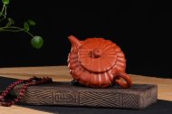《扁合菱》宜兴朱泥紫砂壶全纯手工茗家合菱紫砂茶壶