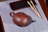 《环龙三足》宜兴国家工艺美术师工紫砂壶底槽青茶壶茶具