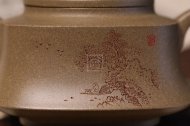 《柱础》顶级蟹壳青纯手工助理工艺美术师宜兴紫砂壶茶具茶壶