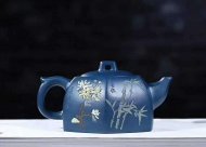 《四君子套组》宜兴紫砂壶周瑞成原矿顶级天青泥全手工茶壶
