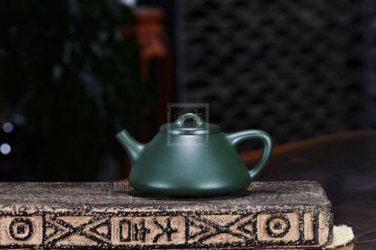 《石瓢》民国绿紫砂茶壶石瓢全手工实力派名家宜兴原矿紫砂喝茶壶