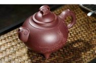 《三阳开泰》宜兴紫砂壶助理工艺美术师手工底槽青