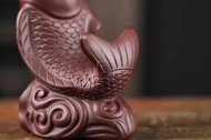 《鱼跃龙门金鱼》宜兴紫泥壶收藏