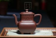 《清雅四方》宜兴实力派名家张伟军大师紫泥紫砂壶全手工功夫泡茶壶