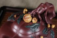 《圣桃》宜兴高级工艺美术师手工紫砂壶圣桃泡茶壶茶具底槽青