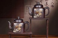 《柴烧龙腾盛世》宜兴紫砂壶宫灯高级工艺美术师手工黄龙山底槽青壶家用高级工艺美术师茶壶套装精品