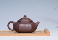 《六方容天》宜兴紫砂壶高级工艺美术师手工紫泥竹容天茶壶茶具
