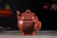 《喜在眼前》宫灯紫砂壶高级工艺美术师宜兴手工茶壶底槽青壶