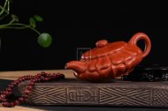 《扁合菱》宜兴朱泥紫砂壶全纯手工茗家合菱紫砂茶壶