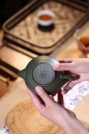 《心经笑樱》宜兴紫砂壶工艺美术师手工顶级民国绿泡茶壶礼品笑樱