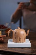 《松鼠葡萄桩》宜兴高级工艺美术师手工紫砂壶茶壶具段泥花器