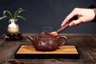《金丝石瓢》宜兴紫砂茶壶工艺美术师保真纯手工紫泥石瓢