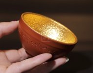 《紫砂鎏金杯》宜兴紫砂壶实力派名家纯手工泡茶壶茶具紫砂/鎏金