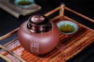 《手工精品密封茶叶罐》宜兴紫砂壶作品全手工紫泥