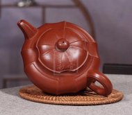 《菱意》宜兴紫砂壶高级工艺美术师手工贵妃红朱泥大彬六方
