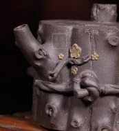 《束柴三友》宜兴紫砂壶手工高级工艺美术师大师收藏级茶壶清灰泥束柴三友