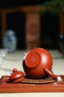 《山水笑樱（泥绘）》宜兴紫砂壶工艺美术师茶具顶级大红袍笑樱