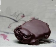 《扁福猪壶承》紫砂壶宜兴手工茶壶紫泥壶