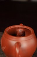 《松鹤延年》宜兴紫砂壶民间艺人手工大红袍