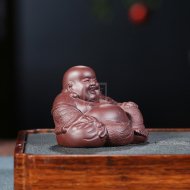 《弥勒佛禅意摆件》宜兴紫砂壶民间艺人手工紫泥壶茶具泡茶壶