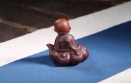 《沉思和尚》宜兴民间艺人手工紫砂壶茶壶茶具紫泥