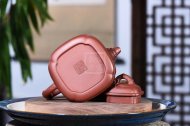 《四方竹鼎》宜兴工艺美术师手工紫砂壶底槽青料茶壶茶具