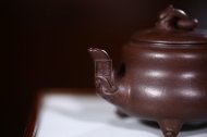 《三足环龙》经典紫砂壶环龙三足宜兴全手工助理工艺美术师泡茶壶茶具紫泥